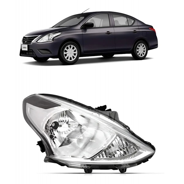 Farol Versa 2015 2016 2017 2018 2019 Foco Simples Cromado