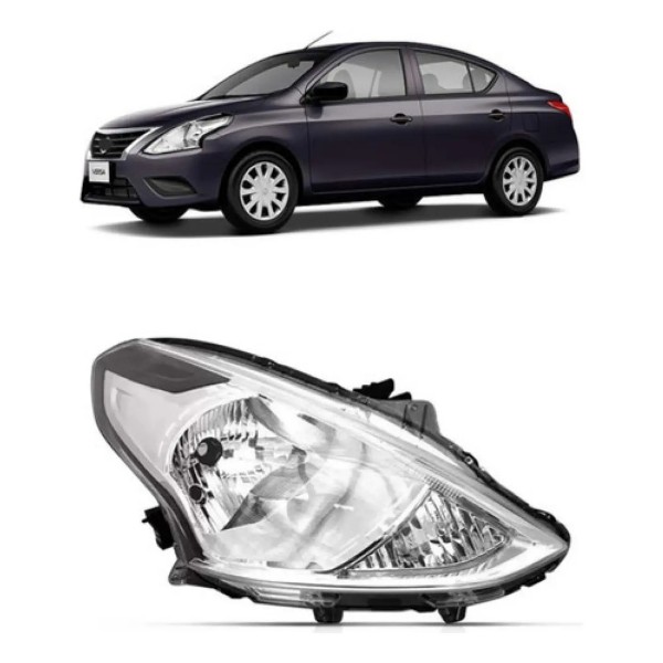 Farol Versa 2015 2016 2017 2018 2019 Foco Simples Cromado
