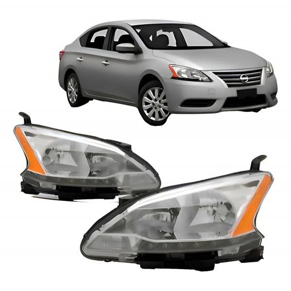 Par Farol Cromado C/ Led Sentra 2014 A 2016