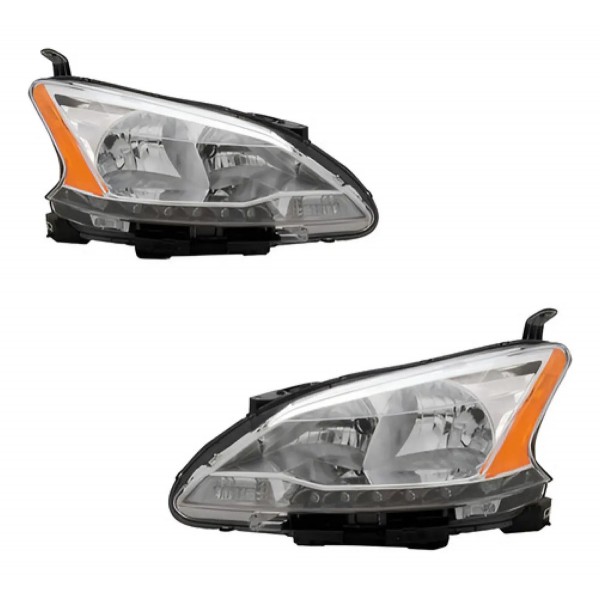 Par Farol Cromado C/ Led Sentra 2014 A 2016