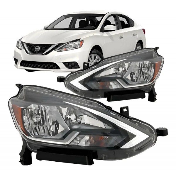 Farol Sentra 2016 2017 2018 Mascara Negra Sem Led