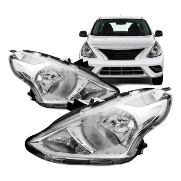 Par Farol Versa 2016 2017 2018 Manual Cromado
