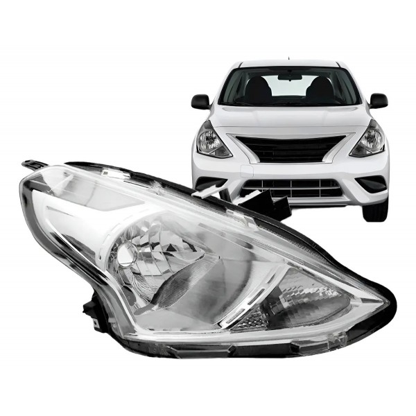 Farol Versa 2016 2017 2018 Manual Cromado