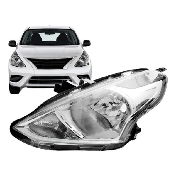 Farol Versa 2016 2017 2018 Manual Cromado