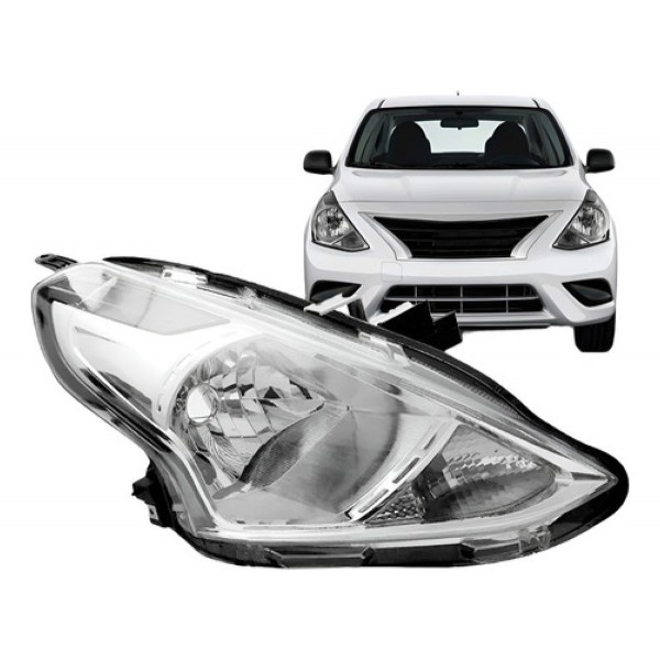 Farol Versa 2016 2017 2018 Manual Cromado