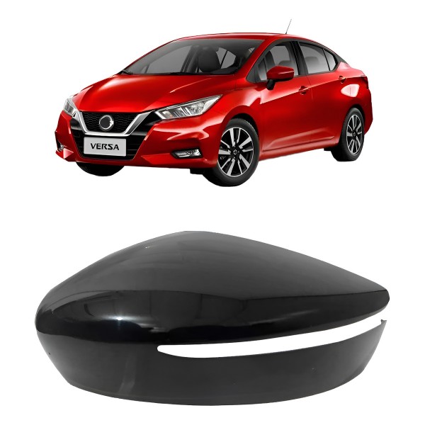 Capa Retrovisor Versa 2020 A 2022 C/ Furo Pisca