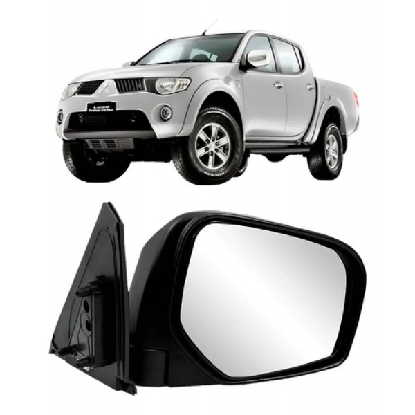 Retrovisor L200 Triton Fixo Capa Cromada 2007 A 2016