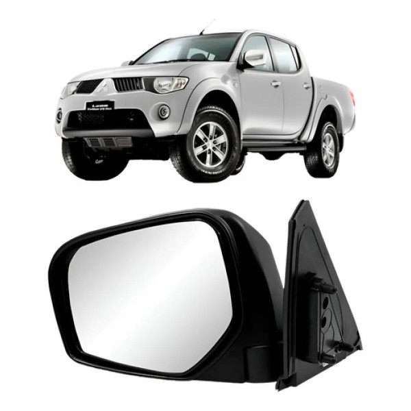 Retrovisor L200 Triton Fixo Capa Cromada 2007 A 2016