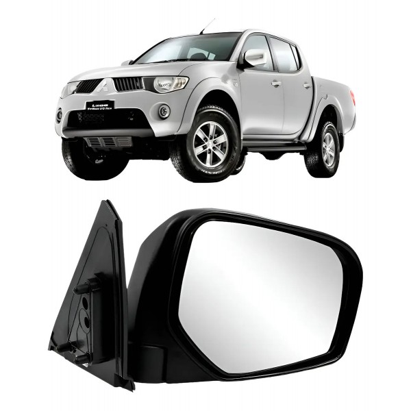 Retrovisor L200 Triton Fixo Capa Cromada 2007 A 2016