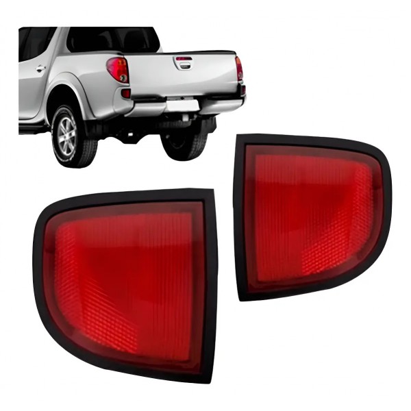 Par Refletor Parachoque Triton 2007 08 09 10 11 12 13 A 2016 Vermelho