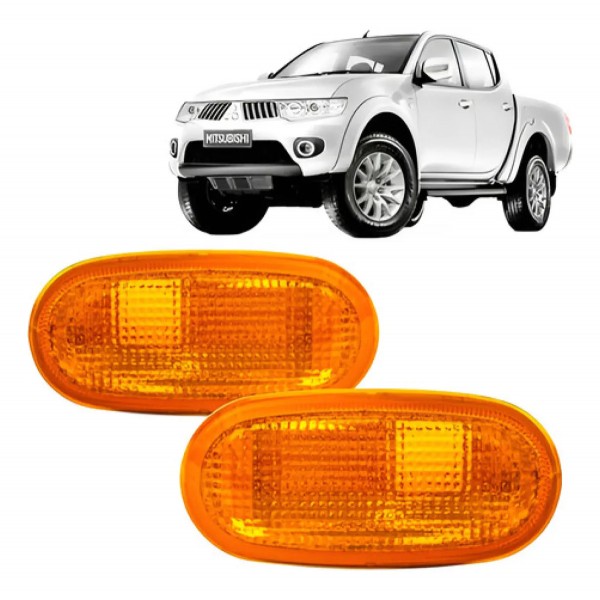 Par Pisca Lateral L200 Triton Âmbar 2007 A 2016 Cinza