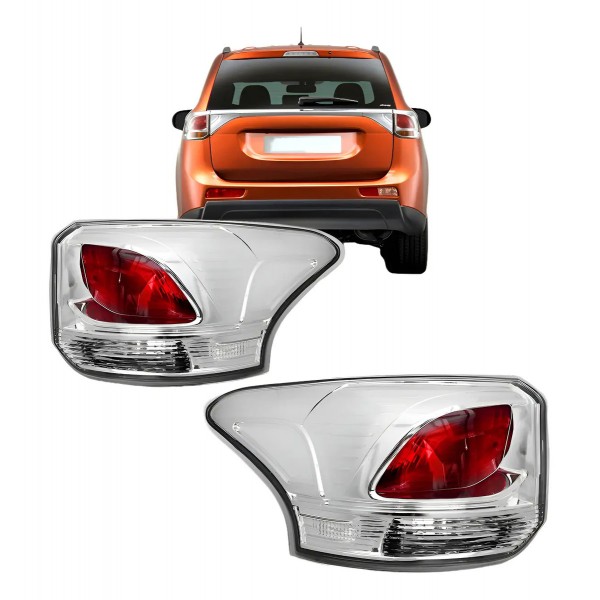 Par Lanterna Traseira Outlander 2014 2015 Canto Ambos Lados Vermelho