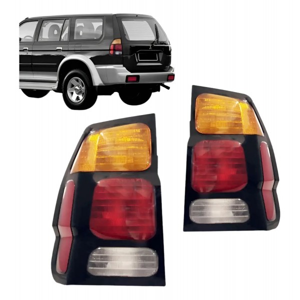 Par Lanterna Traseira Pajero Sport 2000 A 2005 Tricolor. Ambos Lados Vermelho