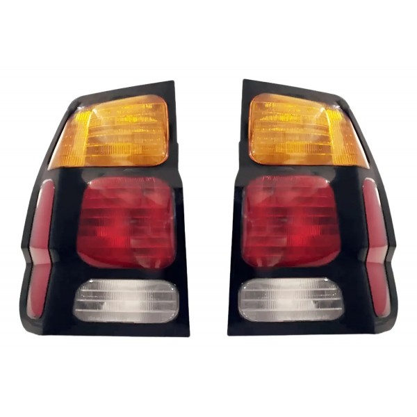 Par Lanterna Traseira Pajero Sport 2000 A 2005 Tricolor Vermelho