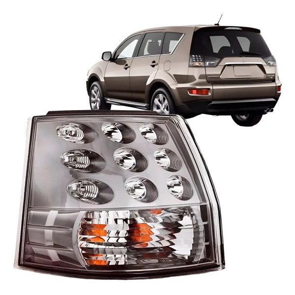 Lanterna Traseira Outlander 2007 A 2012 Canto Com Led