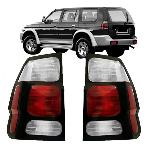 Lanterna Traseira Pajero Sport 2000 A 2004 Cristal Aro Preto