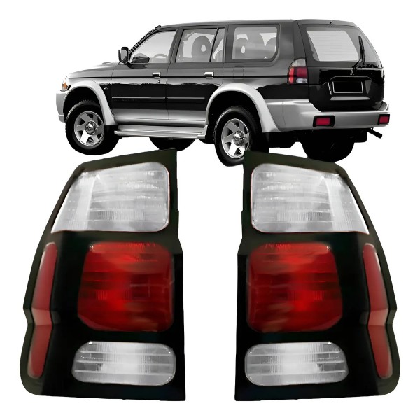Lanterna Traseira Pajero Sport 2000 A 2004 Cristal Aro Preto