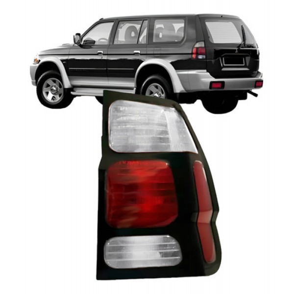 Lanterna Traseira Pajero Sport 2000 A 2004 Cristal Aro Preto