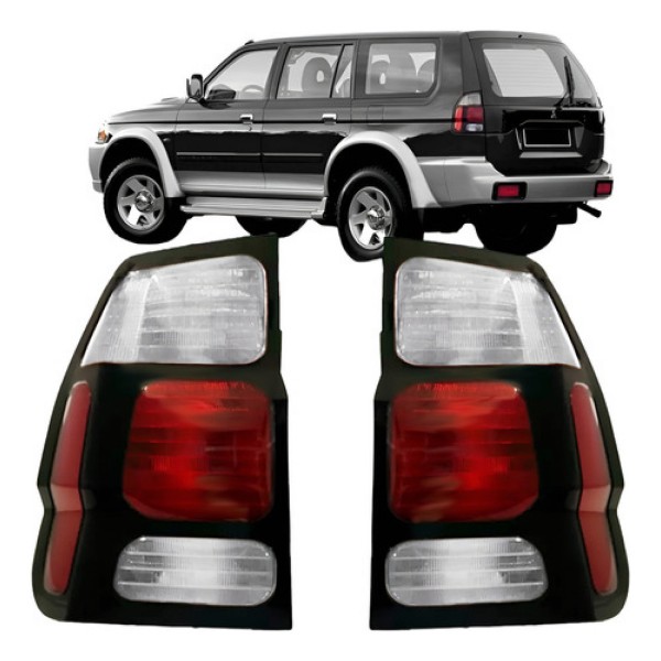 Lanterna Traseira Pajero Sport 2000 A 2004 Cristal Aro Preto