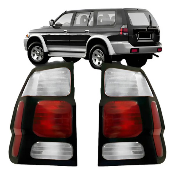 Par Lanterna Traseira Pajero Sport 2000 A 2004 Cristal