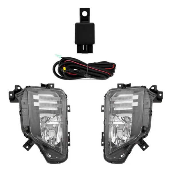 Kit Farol Milha Auxiliar Triton 2020 21 22 23 2024 Sem Led