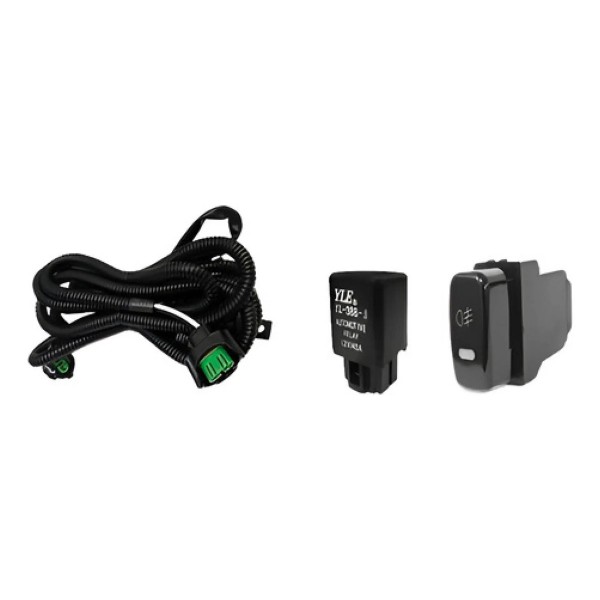 Kit Farol Milha L200 Triton 2007 2008 2009 2010 Aro Cinza