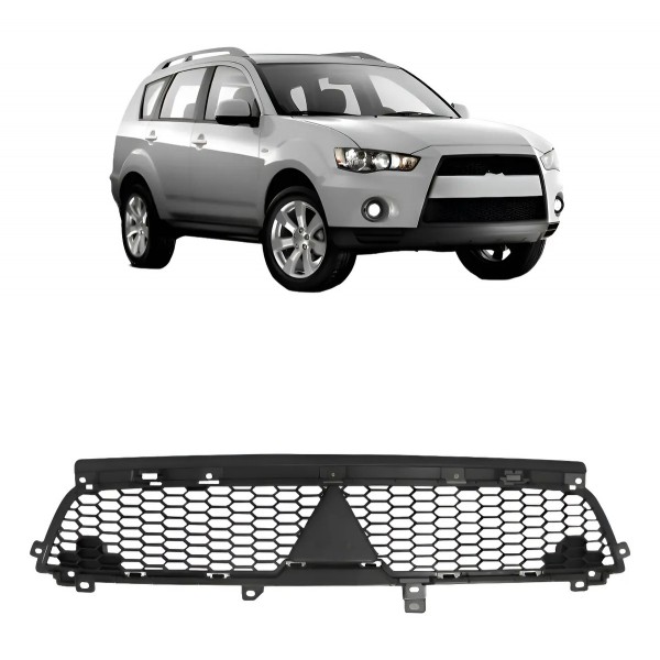 Grade Radiador Outlander 4wd At 2010 2011 2012 2013 Preto Preto
