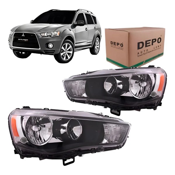 Farol Outlander 2011 2012 2013 Foco Duplo Máscara Negra Depo