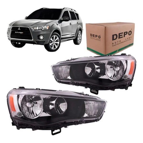 Farol Outlander 2011 2012 2013 Foco Duplo Máscara Negra Depo