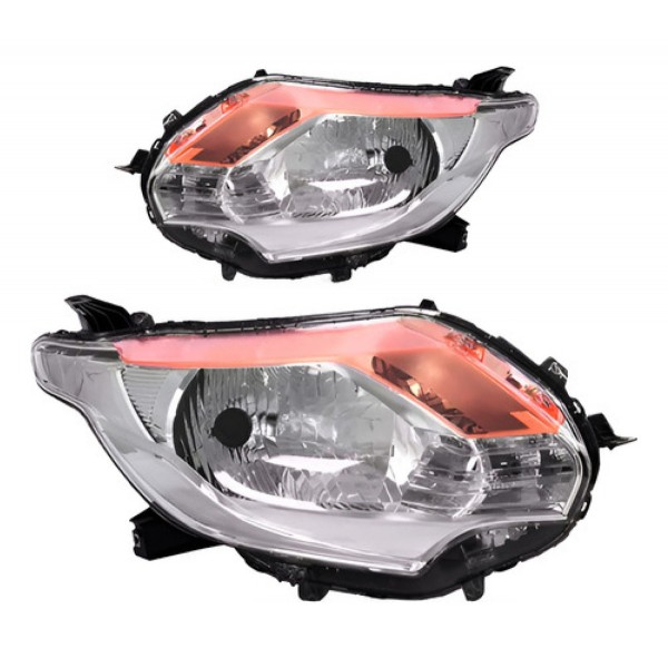 Par Farol L200 Triton 2017 A 2023 Cromado Pisca Ambar