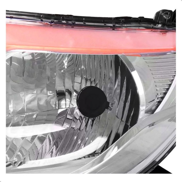 Farol L200 Triton 2017 A 2023 Cromado Pisca Ambar