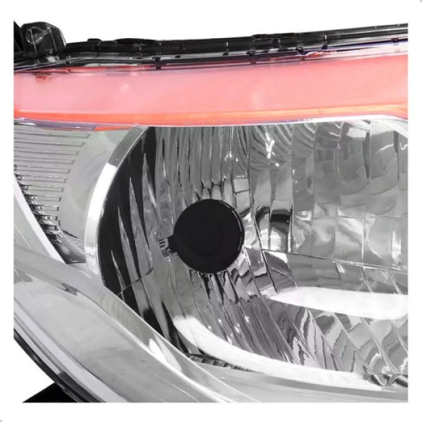 Farol L200 Triton 2017 A 2023 Cromado Pisca Ambar