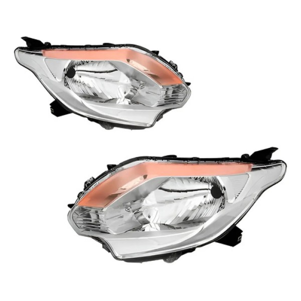 Par Farol Manual Cromado C/ Pisca Âmbar L200 Triton 17 A 20