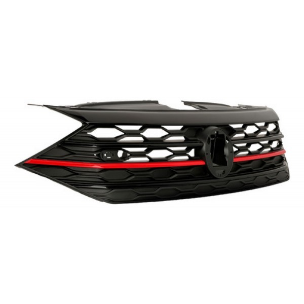Grade Radiador Com Friso Vermelho Jetta Gli 2019 Ate 2022