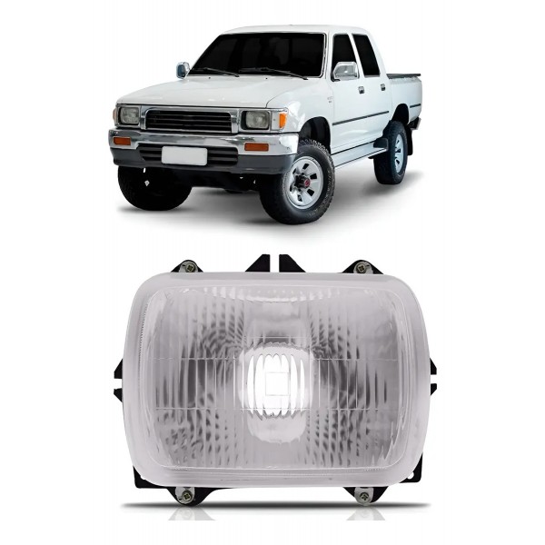 Farol Hilux/l200 Quadrado 1990 A 2001 Com Suporte C/garantia
