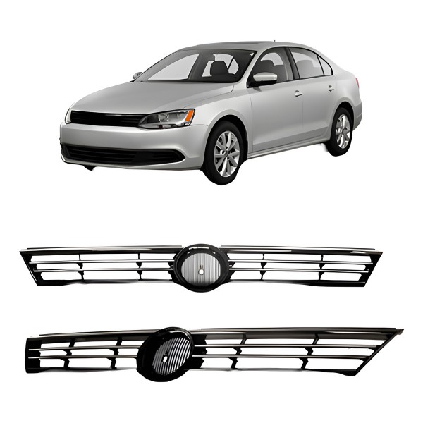 Grade Radiador Jetta 2011 Ate 2014  C/friso Cromado