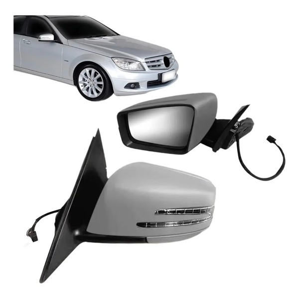 Retrovisor C180 2008 2010 2011 Eletrico Com Pisca Primer