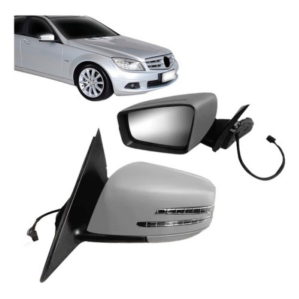 Retrovisor C180 2008 2010 2011 Eletrico Com Pisca Primer