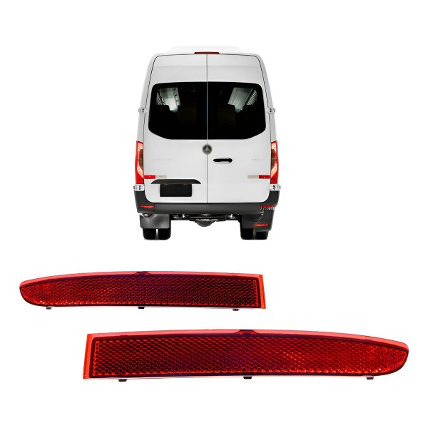 Par Refletor Sprinter 2020 2021 2022 2023 2024 Vermelho Vermelho