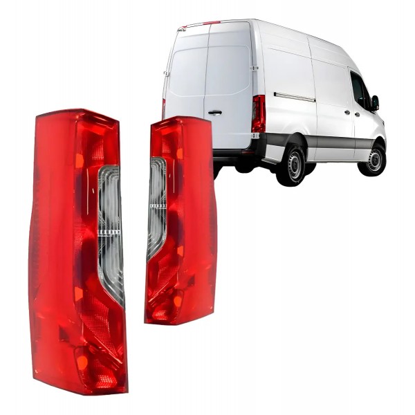 Par Lanterna Traseira Sprinter 2020 Até 2024  Com Led Ambos Lados Vermelho