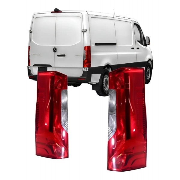 Par Lanterna Traseira Sprinter C/ Led 2019 A 2022 Ambos Lados Vermelho