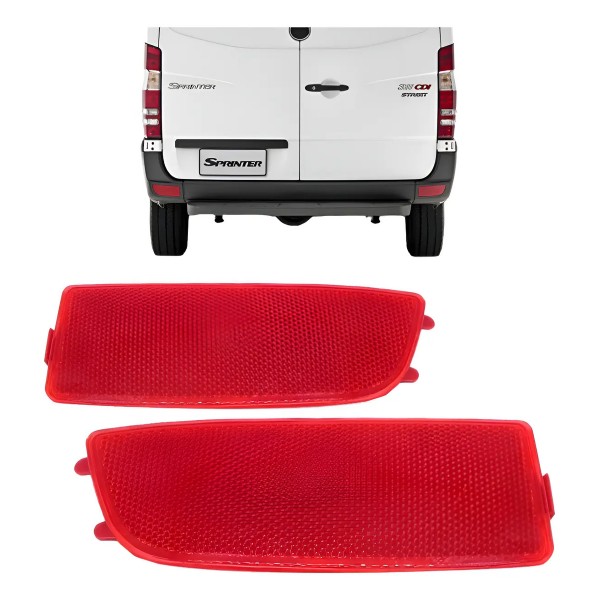 Par Sinaleira Refletiva Traseira Sprinter 2016 2017 2018 Vermelho