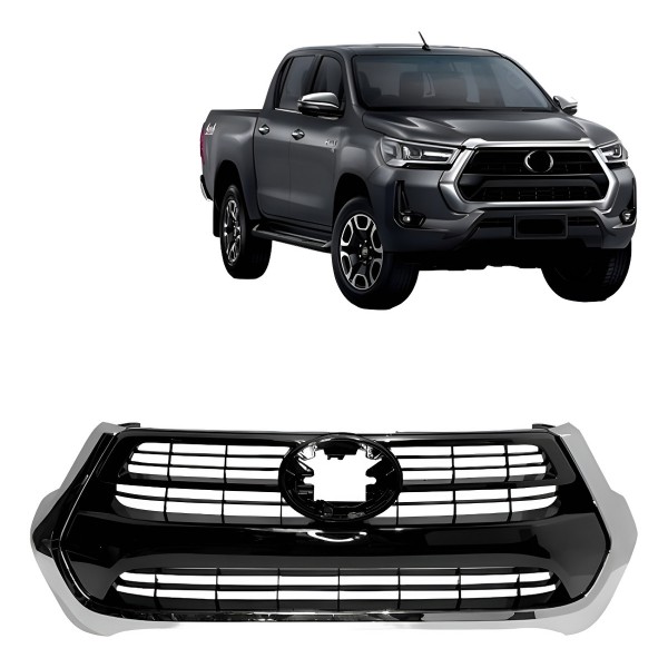 Grade Radiador Cromado/ Preto Hilux Srv 2021 Ate  2024