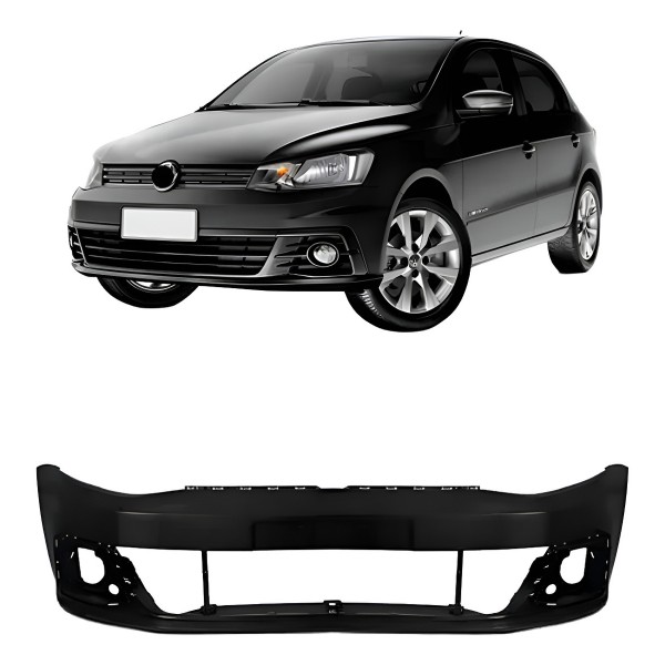 Parachoque Dianteiro Vw Gol 2016 A 2018 Preto Sem Grade