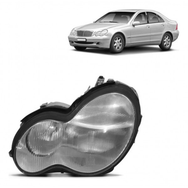 Farol Mercedes  C180 Ano 2000 2001 2002 2002 Lente Raiada