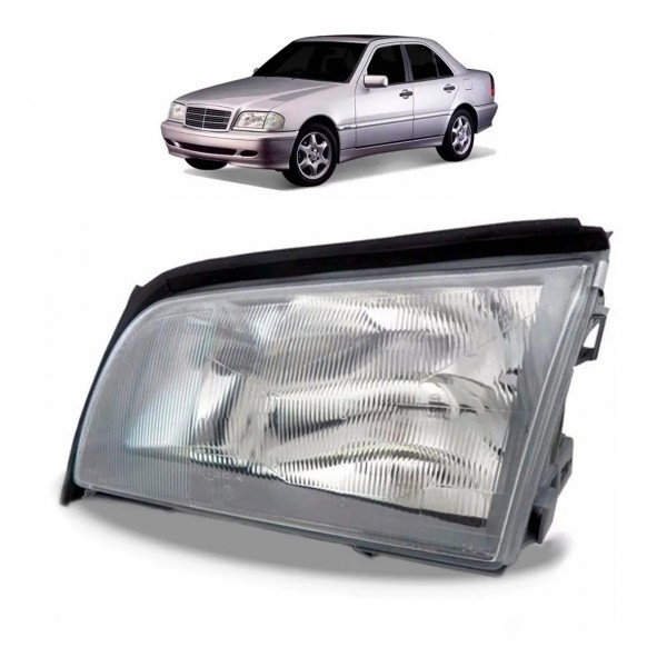 Farol Mercedes C220 1994 A 1996 Foco Duplo C/pisca
