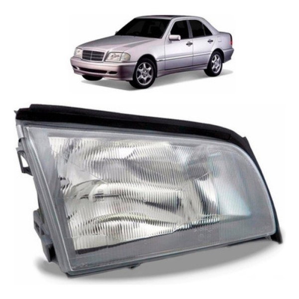 Farol Mercedes C220 1994 A 1996 Foco Duplo C/pisca