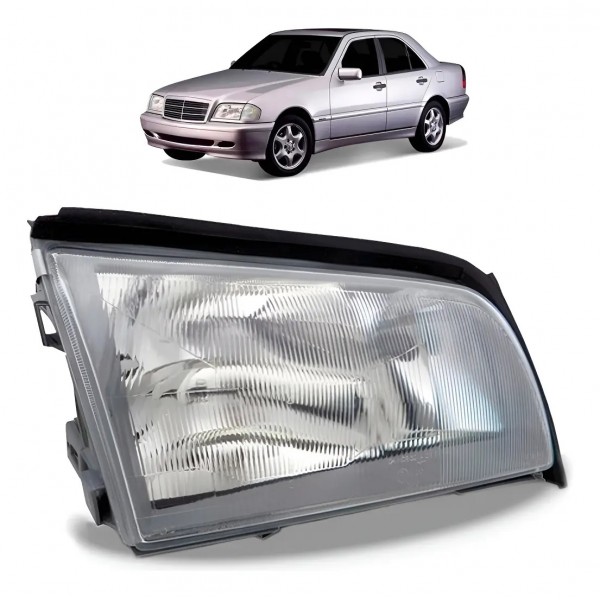 Farol Mercedes C220 1994 A 1996 Foco Duplo C/pisca