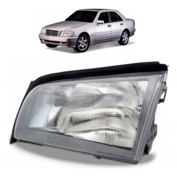 Farol Mercedes C220 1994 A 1996 Foco Duplo C/pisca