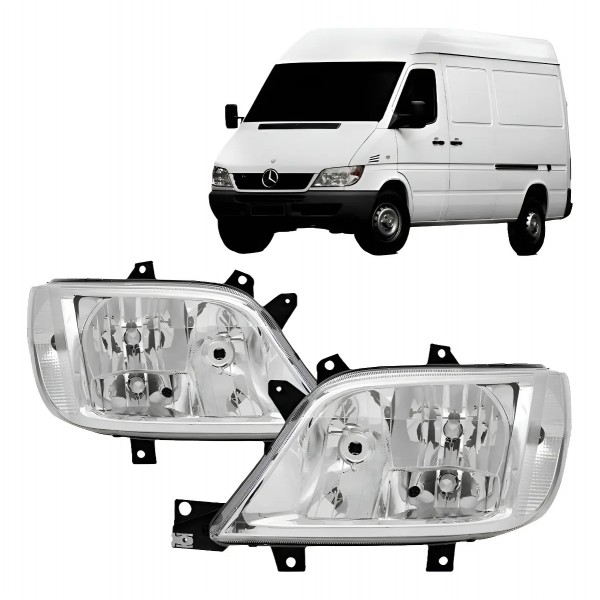 Jogo Farol Sprinter 2003 04 05 06 07 08 09 10 11 C/ Auxiliar Ambos Lados